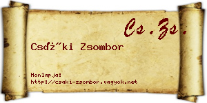 Csáki Zsombor névjegykártya
